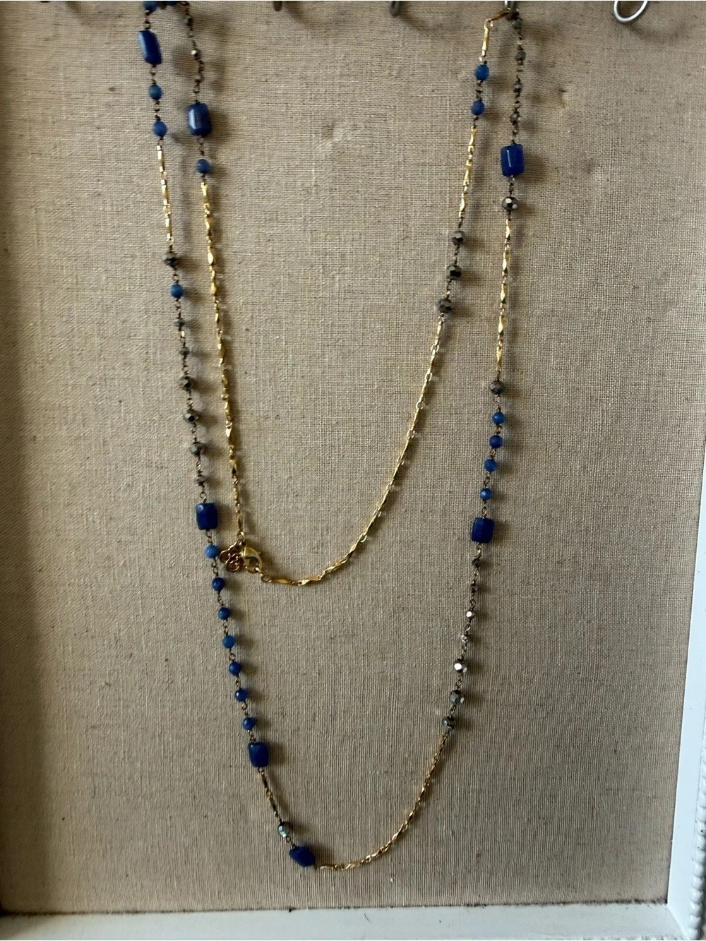 Stella & Dot Layered Blue Beaded Necklace